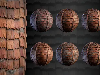 Roof tiles 6 Pattern - VOL 01 - SBsar - Maps Texture