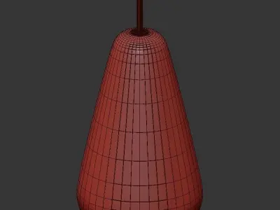Anoli 6 five - light pendant in gold and glass 3D model