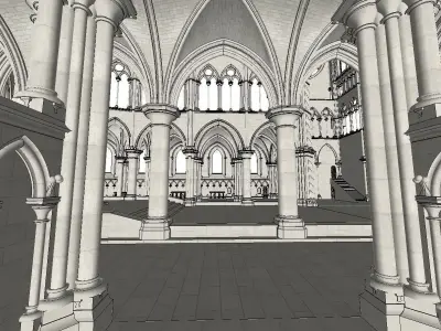 Architecture-Religion-God-Culture-Temple-0255 inside of cathe... 3D model