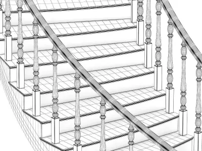 Marble Spiral Stairs 3D model