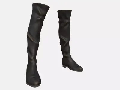 Leather Boots Man Low-poly 3D model