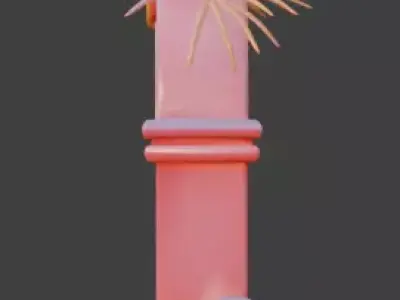 High-Quality 3D Cartoon New Year Portal Gate Low-poly 3D model