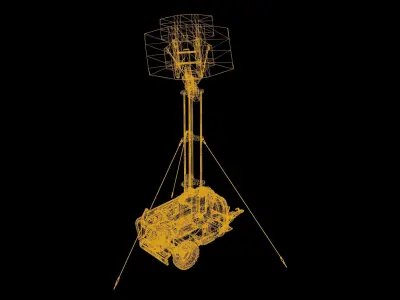 Antenna Game Ready sci-fi vehicle in fallout Low-poly 3D model