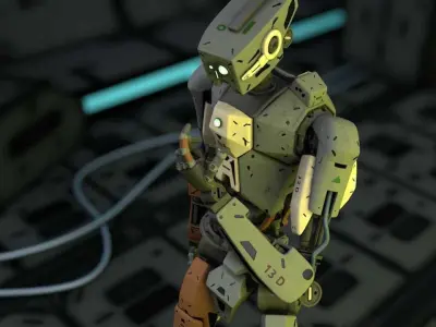 full rigged robot 3D model
