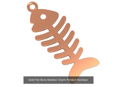 10 Diamond Fish  Charm Pendant Necklace  3D Model Pack