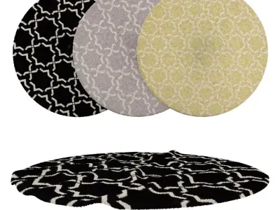 Round Rug Set 92 3D model