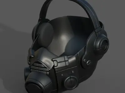 Gas mask black plastic protection isolated scifi  Low-poly 3D model