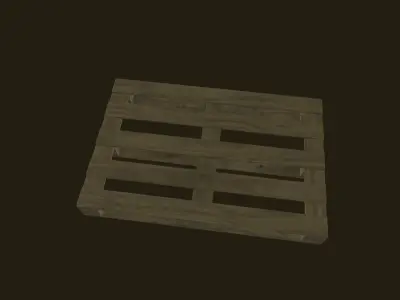 Dirty wooden pallet lowpoly Low-poly 3D model