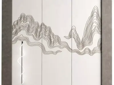Decorativ panel wave 3 3D model