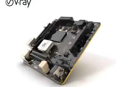 Mini-ITX Motherboard with Wi-Fi Bluetooth model pack Low-poly 3D model