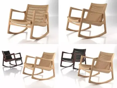 Euvira four different rocking chairs 3D model