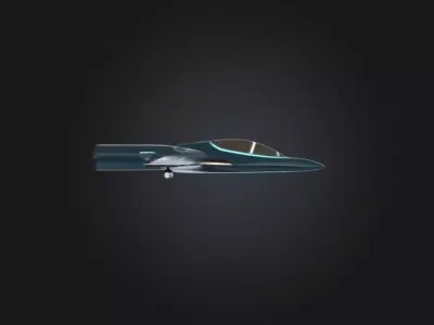 Low Poly Futuristic Jet Airplane Low-poly 3D model