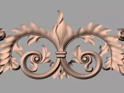 European style flower 3D relief STL Model for cnc engraving E087 3D model
