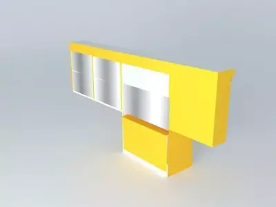 Kit410Panel Mirror Door Bread and shelves by Alex Marques Free 3D model