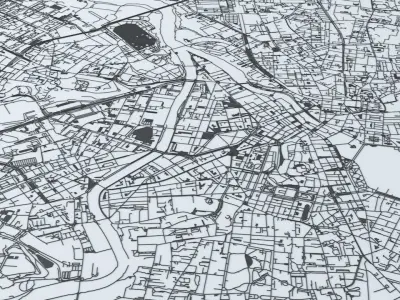 Geneva Road Network and Streets 3D model