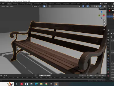 Park Vintage Street Bench  3D model