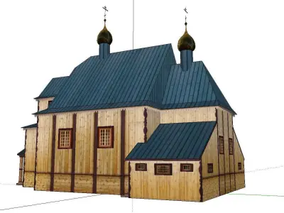 Architecture-Religion-God-Culture-Temple-051 wooden church 3D model
