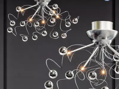 Modern Crystal chandelier with 11 Lights Chrom 3D model