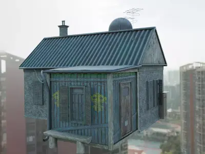 House east old wooden designed 3D model