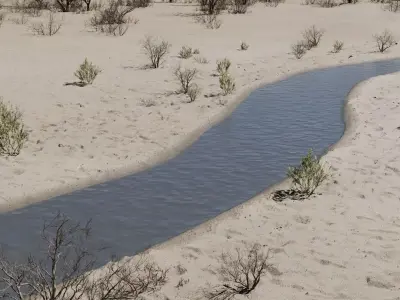 Desert River Generator Low-poly 3D model
