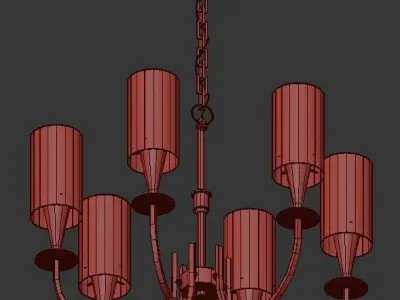 Mason five light chandelier with shades 3D model