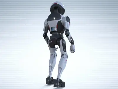 Robot Droid PBR Low-poly 3D model