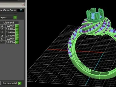 Beautiful gold silver Ring 3D print model