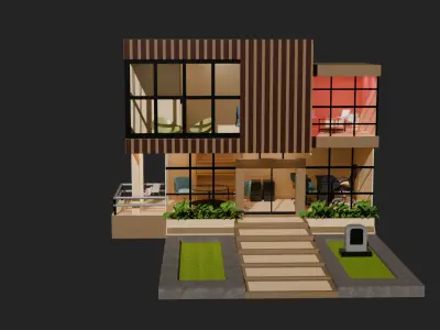 Modern Office Exterior 3D Model 3D model