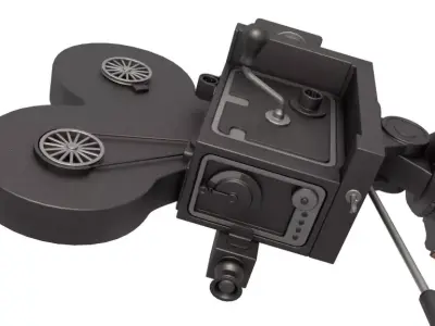 Vintage Video Camera and Tripod 3D model