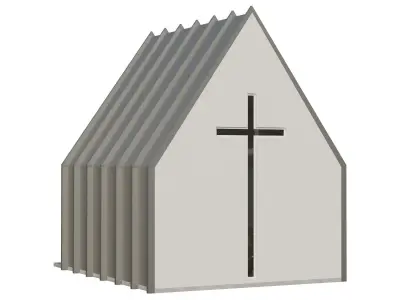 Chapel in shape of cuboid 3D model