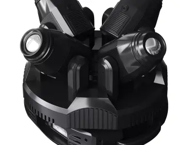 Soft theater farm with lighting equipment Low-poly 3D model