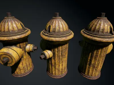 Fire hydrant Low-poly 3D model 33