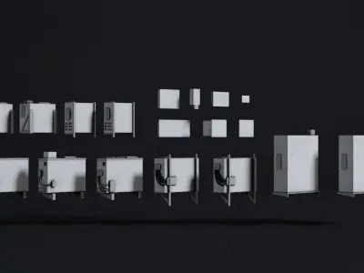 Air Conditioner 3D Asset Model Pack Low-poly 3D model