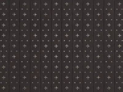 Dark Wood Silver Clover Studs PBR Seamless Texture