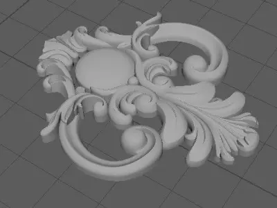 dekor gold ornament 3D model shop