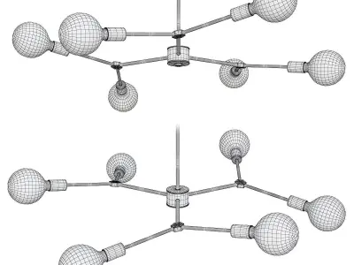 SALEM BARE BULB CHANDELIER Low-poly 3D model