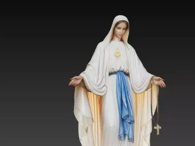 Sacred Heart Blessed Virgin Mary Highly Detailed 3D Sculpture 3D print model