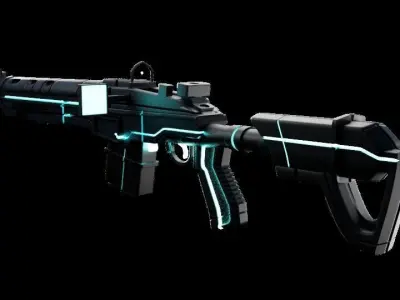Sci Fi Weapon Low-poly 3D model