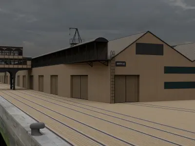 Southampton Docks -  White Star Lines Berth 44 and 43 3D model