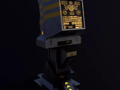 Sci-Fi Console-Computer 5 Low-poly 3D model