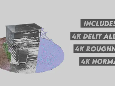 Animal Feeder - Photogrammetry Low-poly 3D model