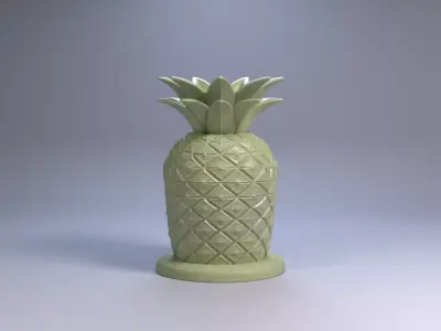 Pineapple House Pen Holder Tropical Desk Organizer STL File 3D 3D print model