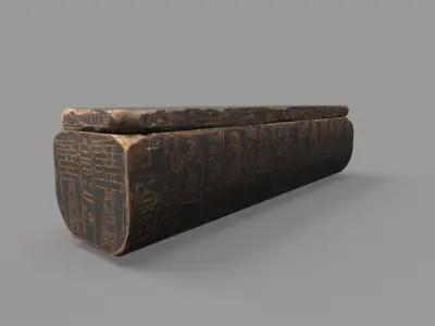 Egyptian Wooden Coffin Low-poly 3D model