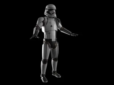 Storm Trooper rigged PBR game character Low-poly 3D model
