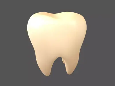 Tooth Emoji v1 002 Low-poly 3D model