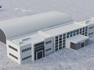 airport model low poly Low-poly 3D model