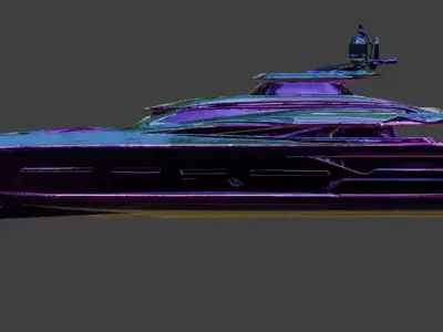Cyber-Synthetic Infiltrator Stealth Yacht 3D Model 3D model