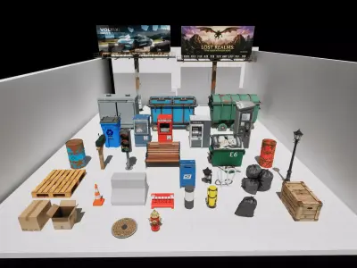 Ultimate Stylized Street and City Props Pack Low-poly 3D model