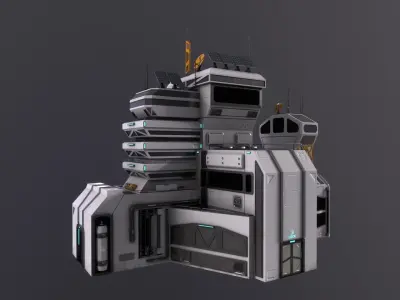 Planetary Station 01 Low-poly 3D model