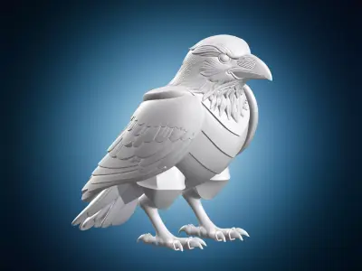 Raven Bird Sculpture 3D print model